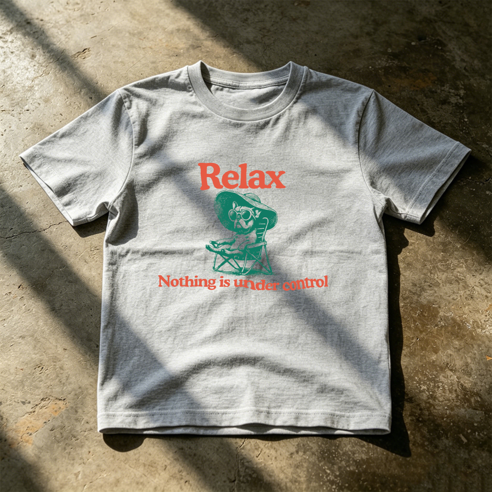 Undershirt Crew Neck - Vintage Sunglasses French Bulldog Shirt Relax