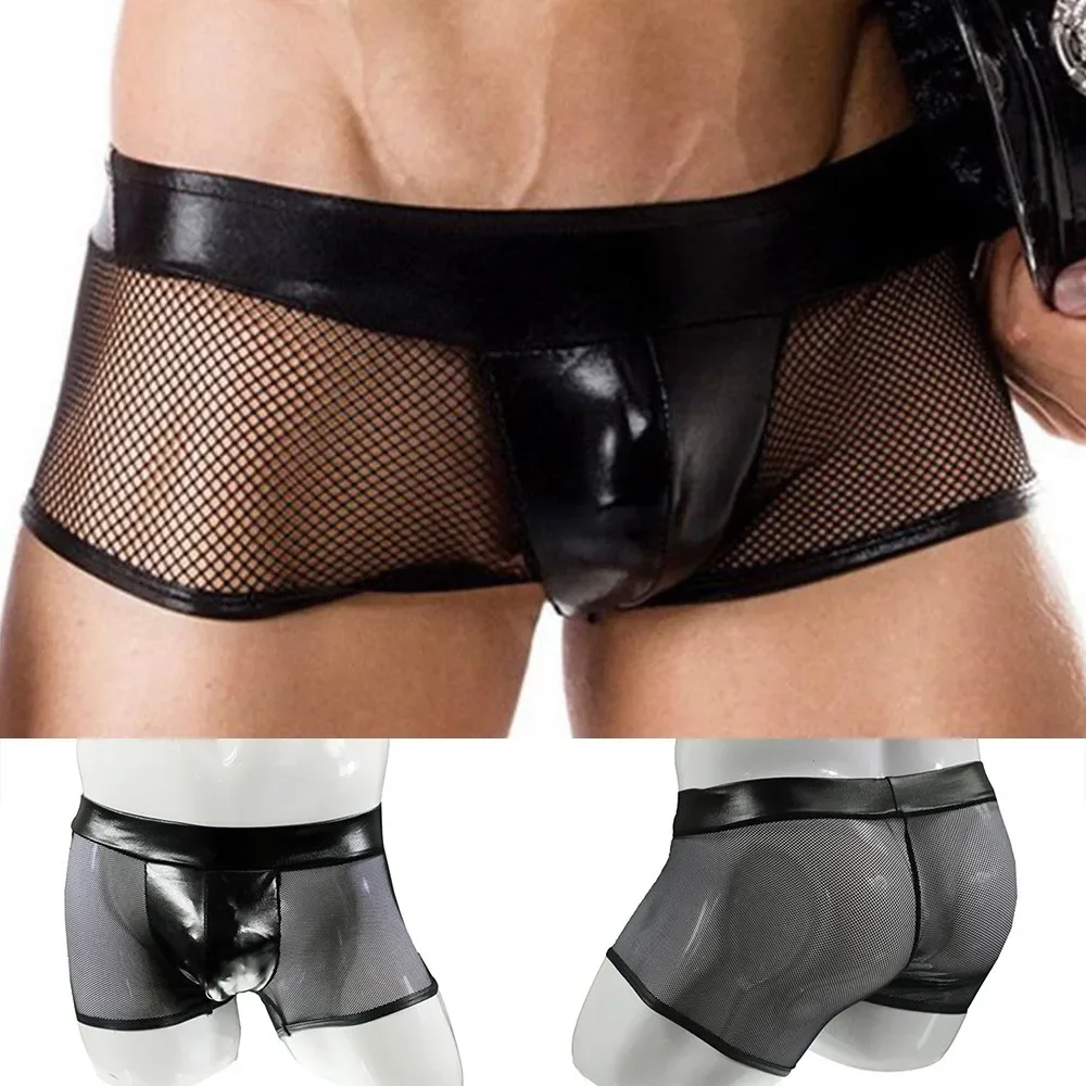 Bamboo Fiber Trunk - Men Sexy Underwear Faux Leather Trunks