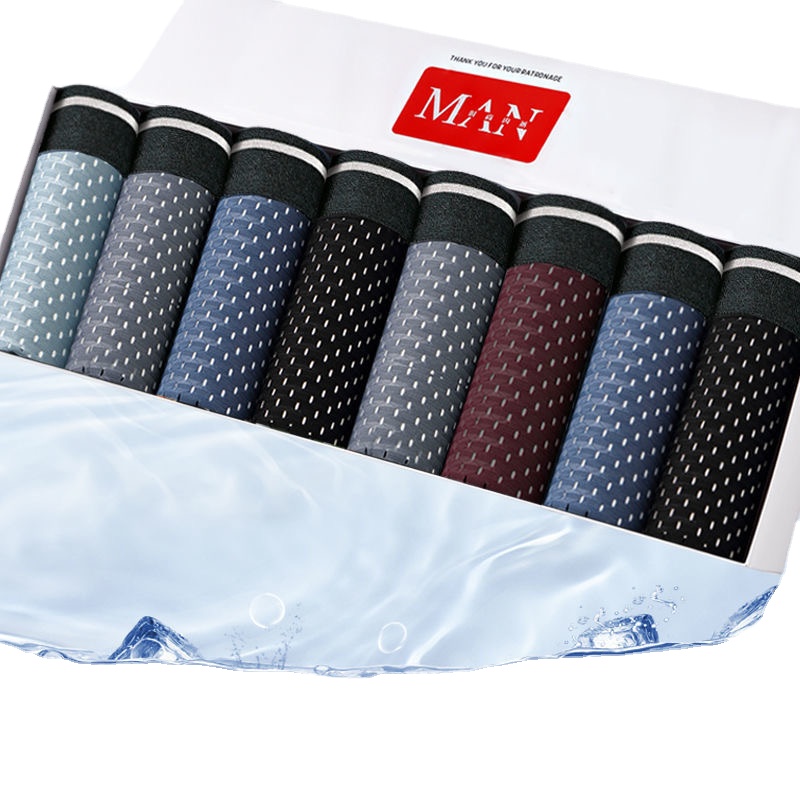 Boxer Shorts Modal - 8pcs/Lot Men's Panties Ice Silk Male