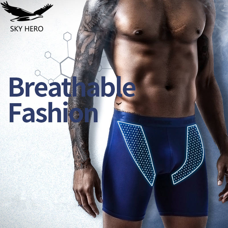 Long Leg Trunk Men - 2pcs/Lot underpants leg up long boxer