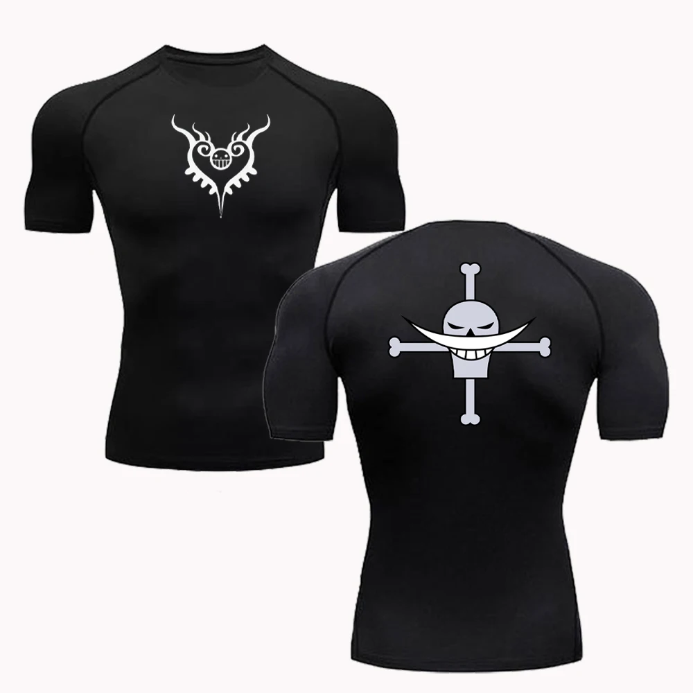 T Shirt Tight Fit - Summer Men Sun-protective Clothing Anime T-shirt