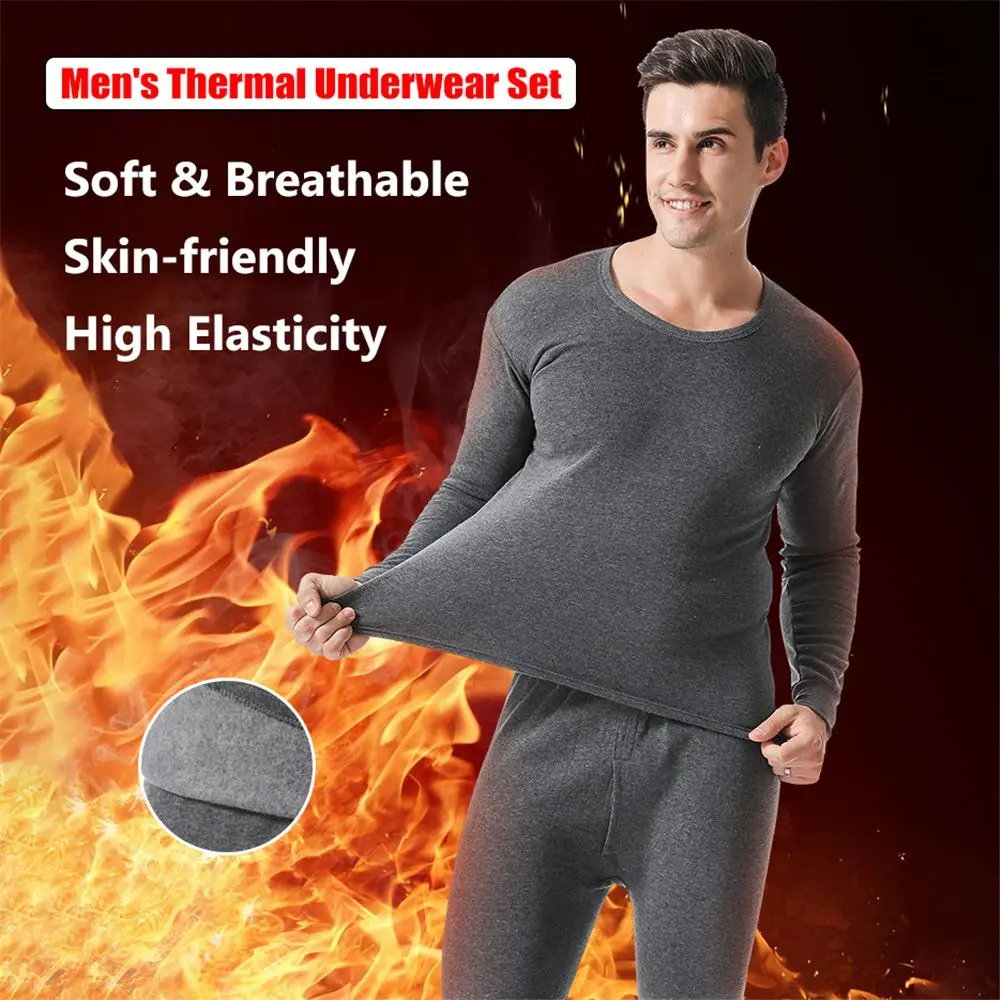 Thermal Long John - Winter Men Thermal Underwear Set Soft