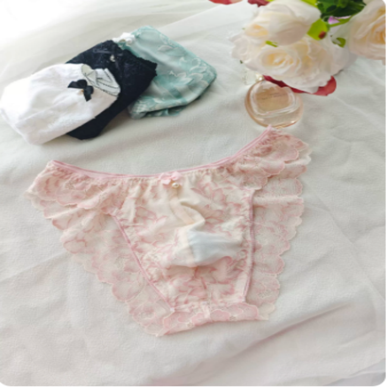 Boxer Brief Pack Cotton - Underwear Man's Flower Lace Hem Bow