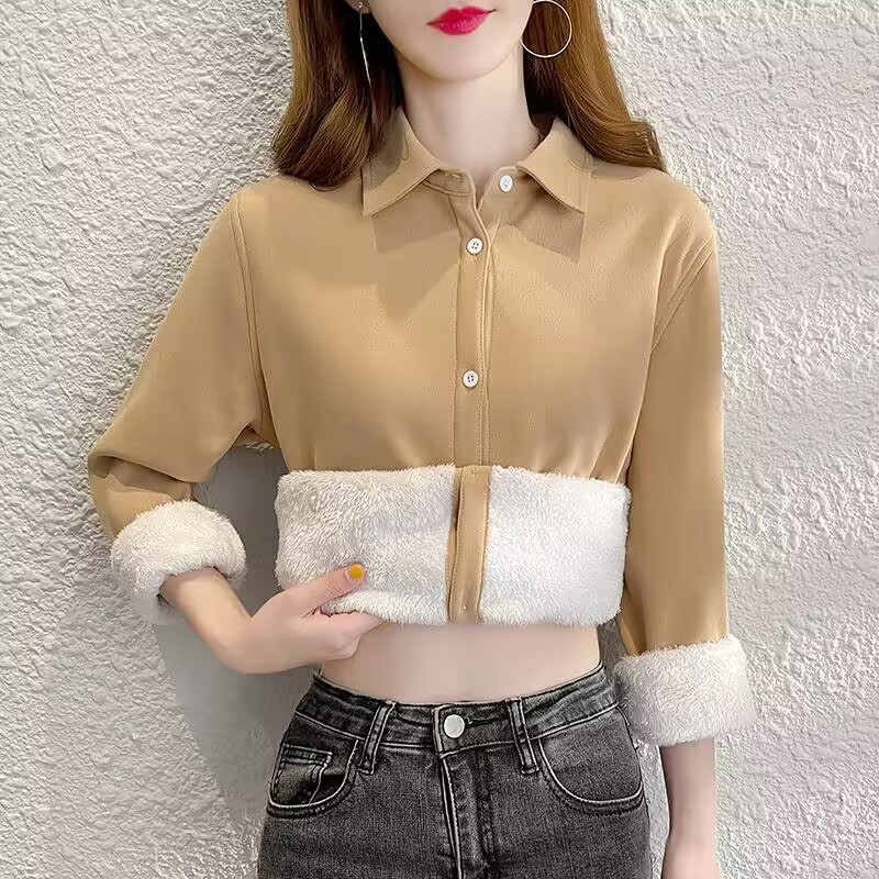 Thermal Long John - Velvet Thick Warm Women's Solid Shirt