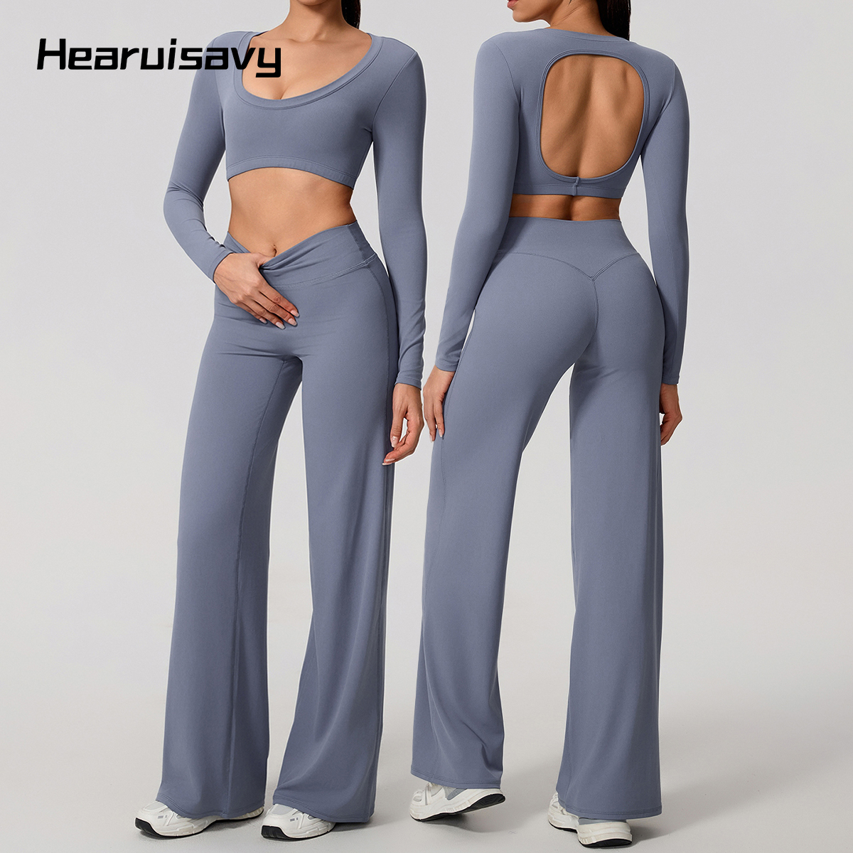 Compression Long Pant - Hearuisavy Sports Set 2Pcs Women's Long