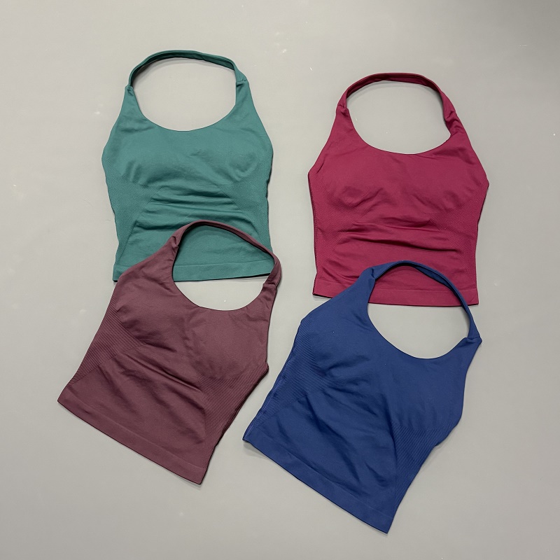 Suspender Tank Top - Women Halter Neck Sports Top Seamless