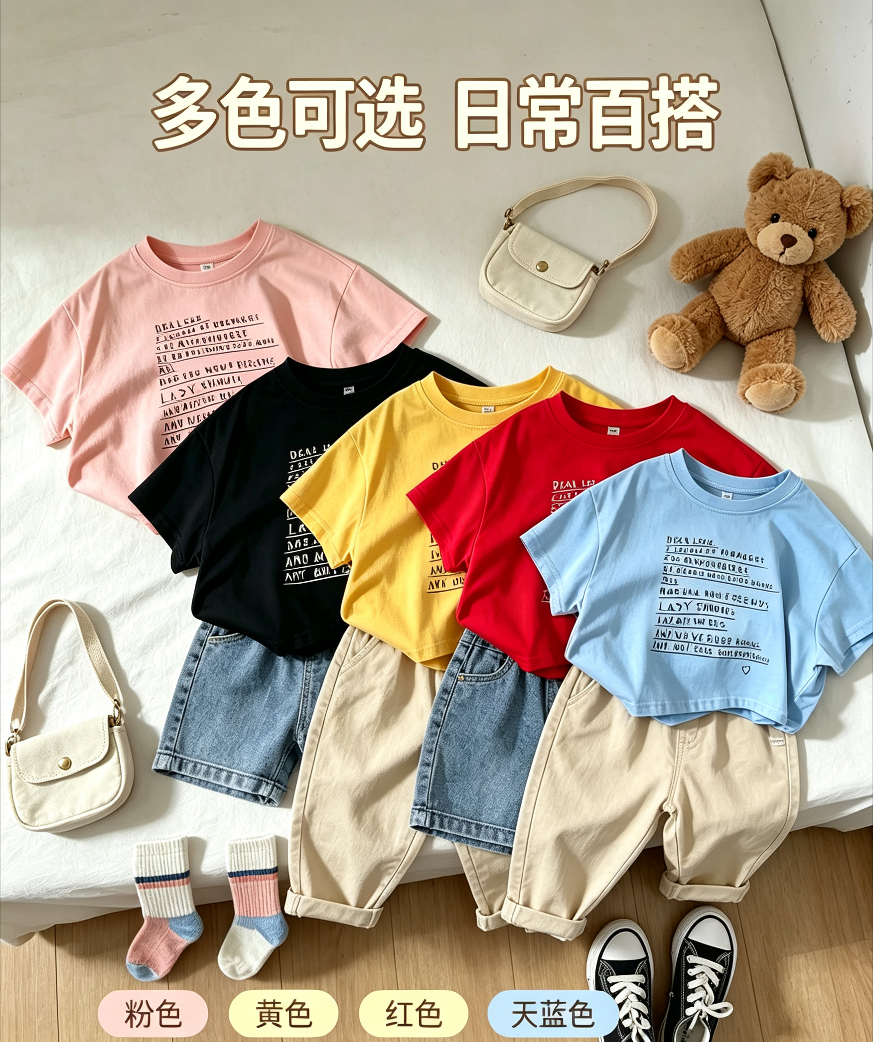 Undershirt Crew Neck - Children High Quality Boutique Versatile T-Shirt
