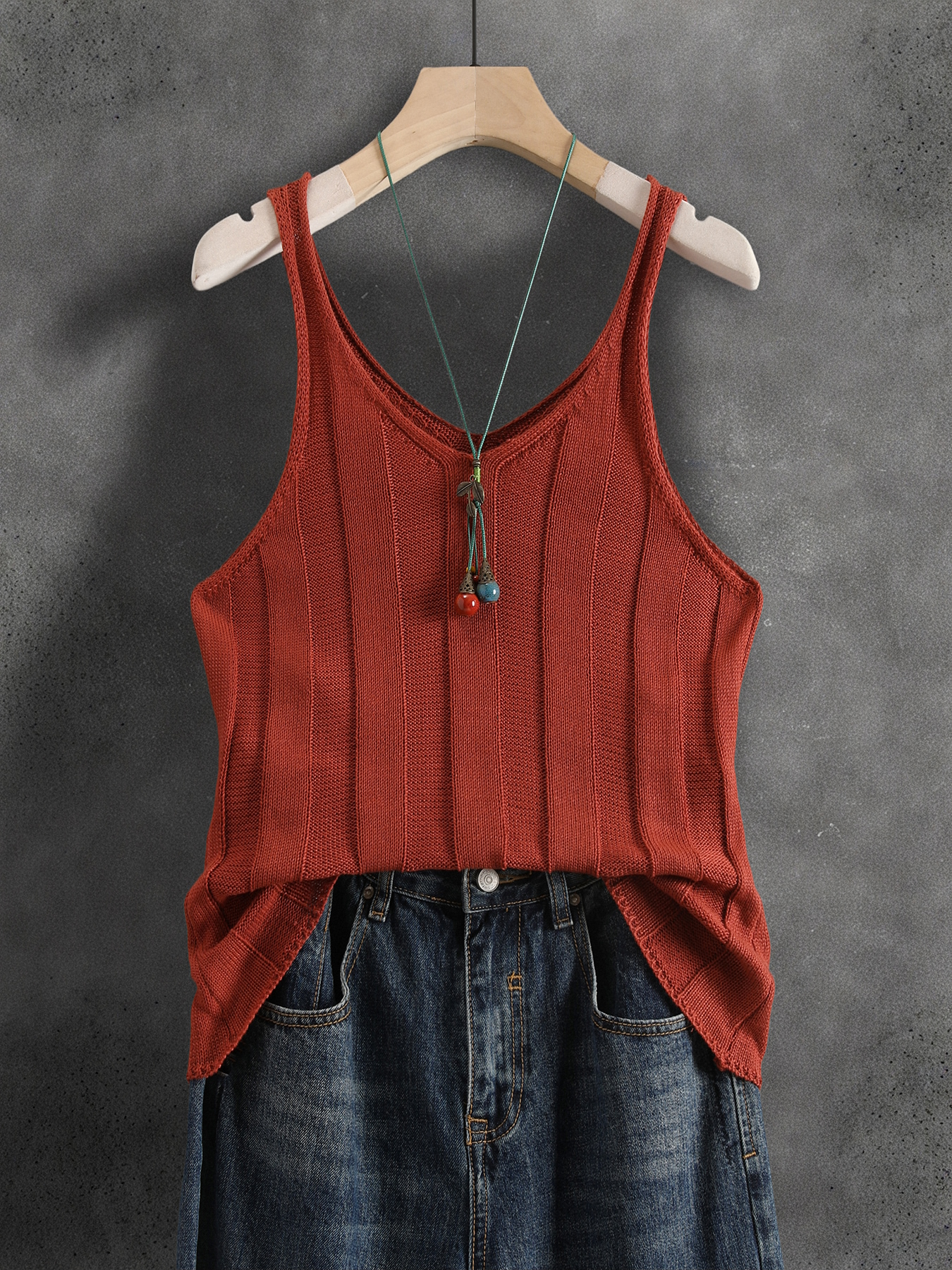 Tank Top Ribbed - Women's V Neck Ribbed Knit Tank