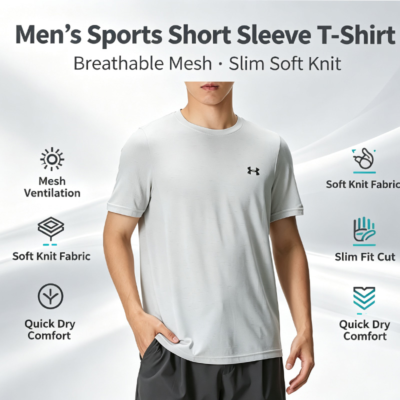 Undershirt Crew Neck - Under Armour Men Slim Fit Mesh