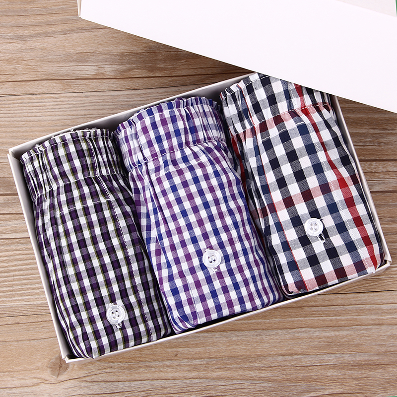 Multi Pack Underwear - 3 pc/lot M-3XL Classic Plaid Men