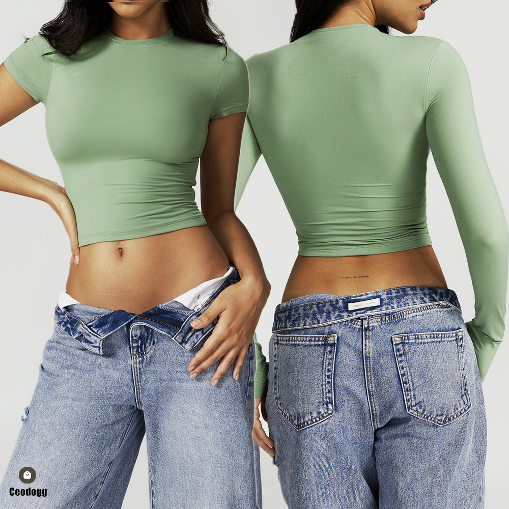 T Shirt Tight Fit - Women's Tight Fitting Sports T-shirt Quick