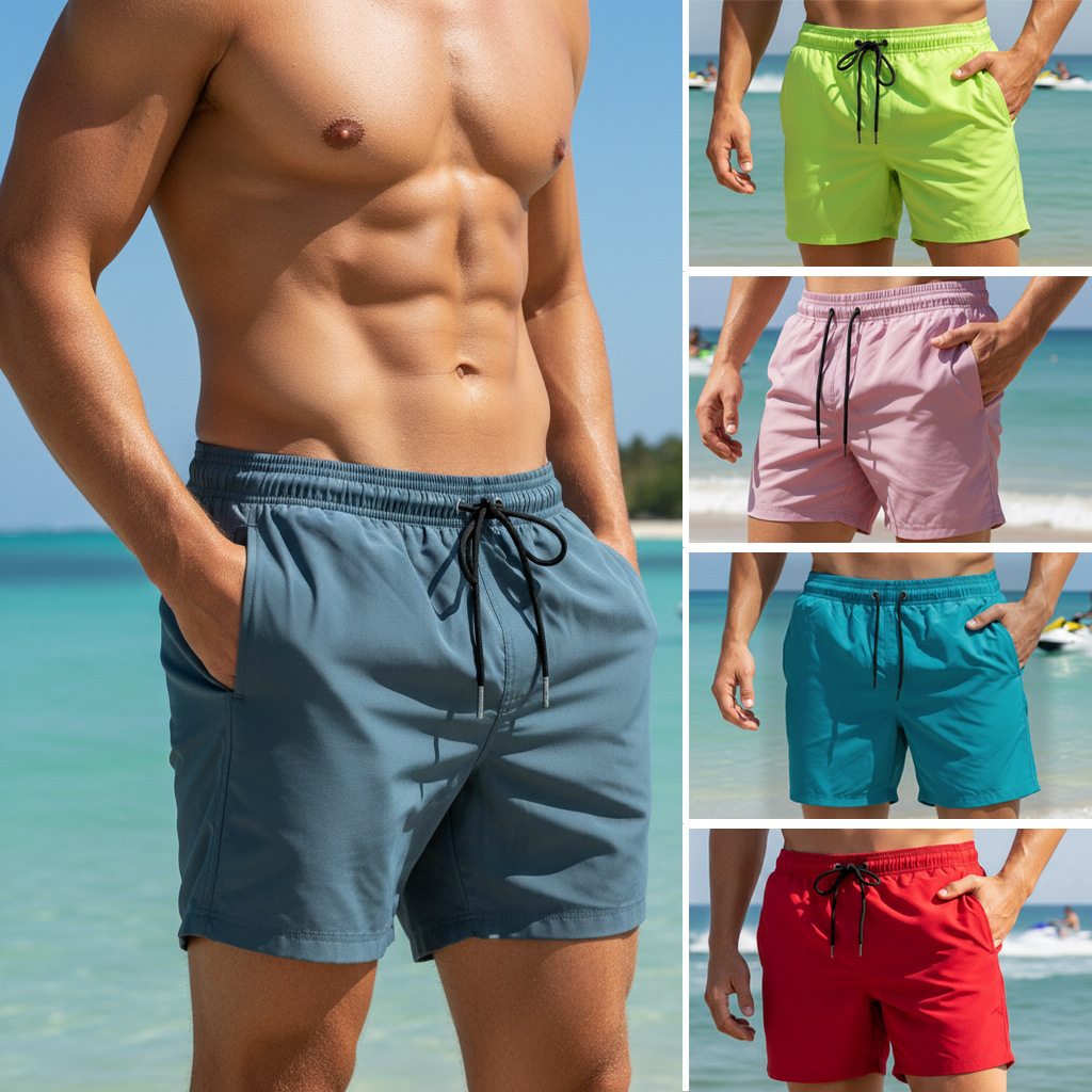 Trunk Breathable Men - Summer Mens Plain Swim Shorts Quick