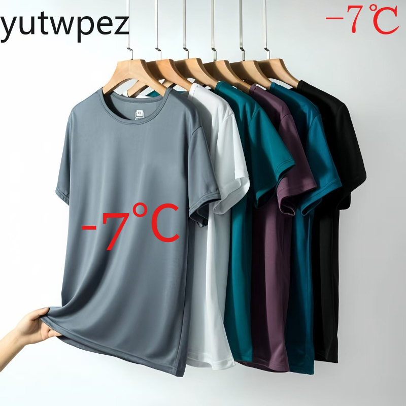 T Shirt Tight Fit - Summer Ice Silk Men T Shirt