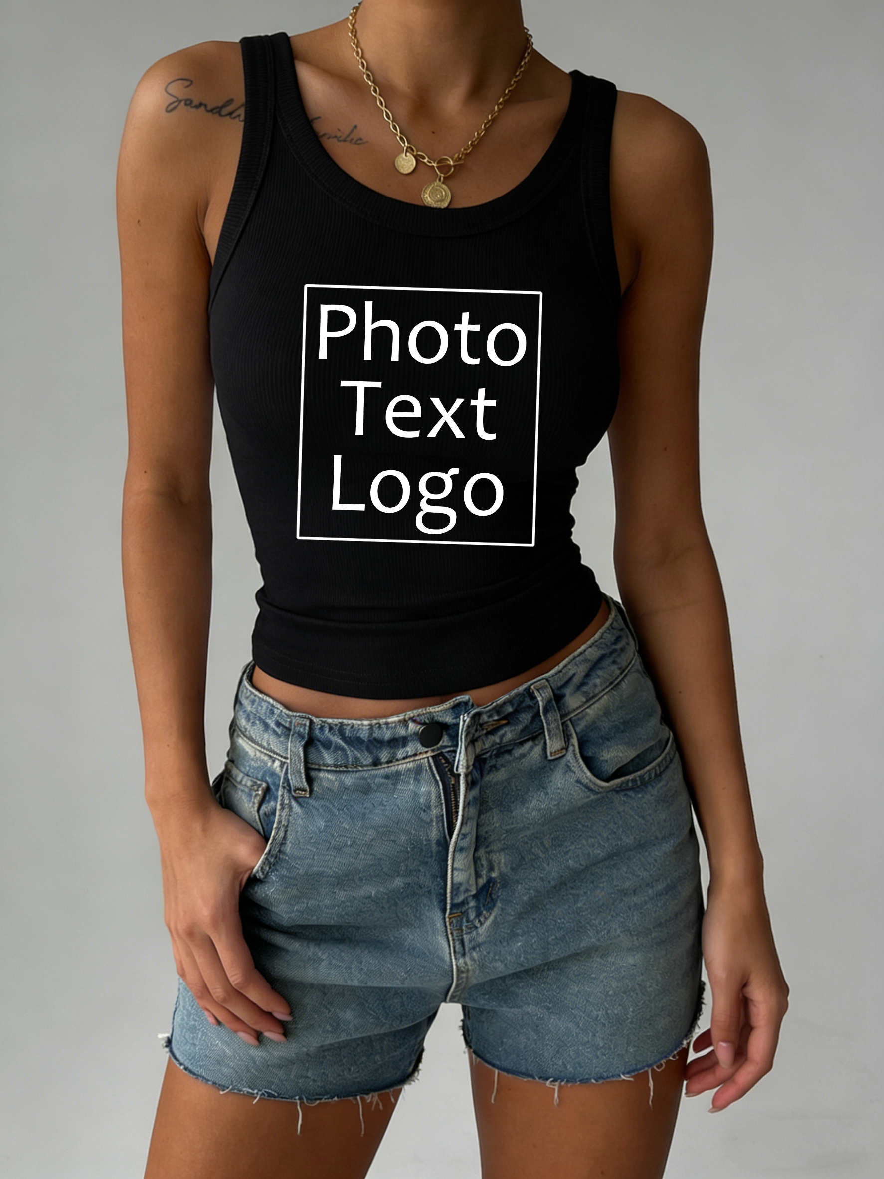 T Shirt Tight Fit - Personalized Custom Print Thread Bestie Vest