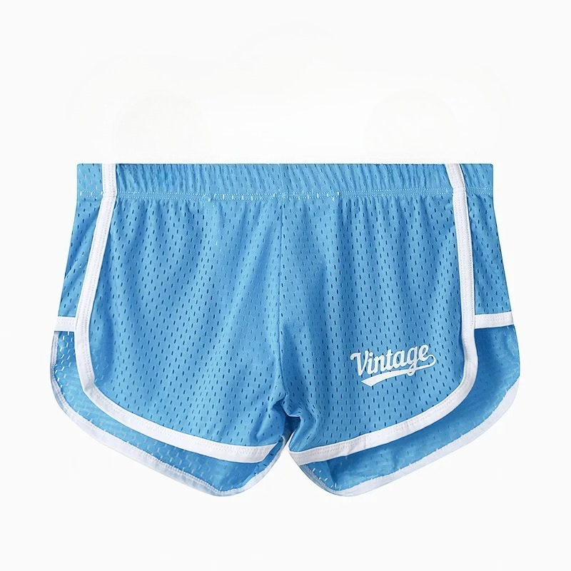 Mesh Sport Boxer - Men Mesh Lounge Shorts Vintage Print