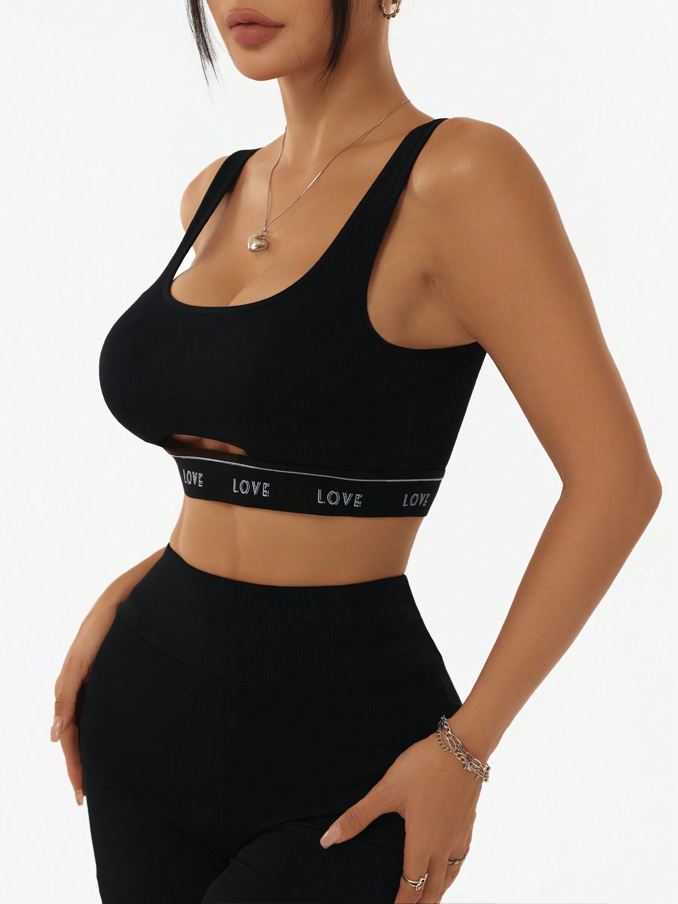 Women Ribbed U Neck Sports Bra - огляд і ціна Tank Top Ribbed