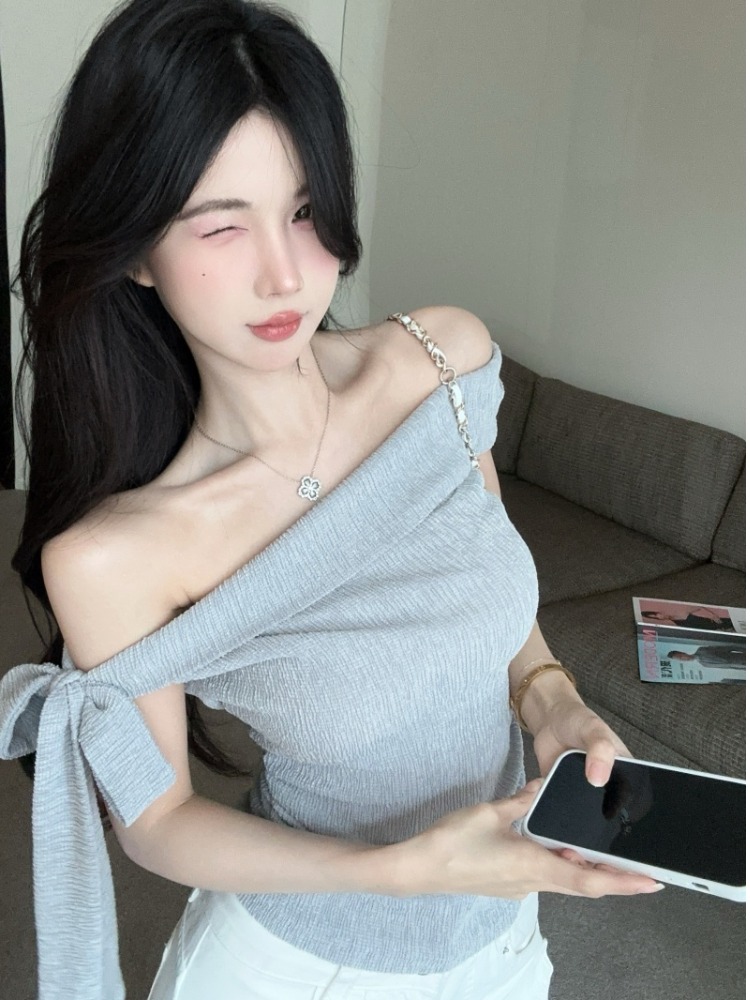 Spicy Girl One-Shoulder Tie Wa - огляд і ціна T Shirt Tight Fit