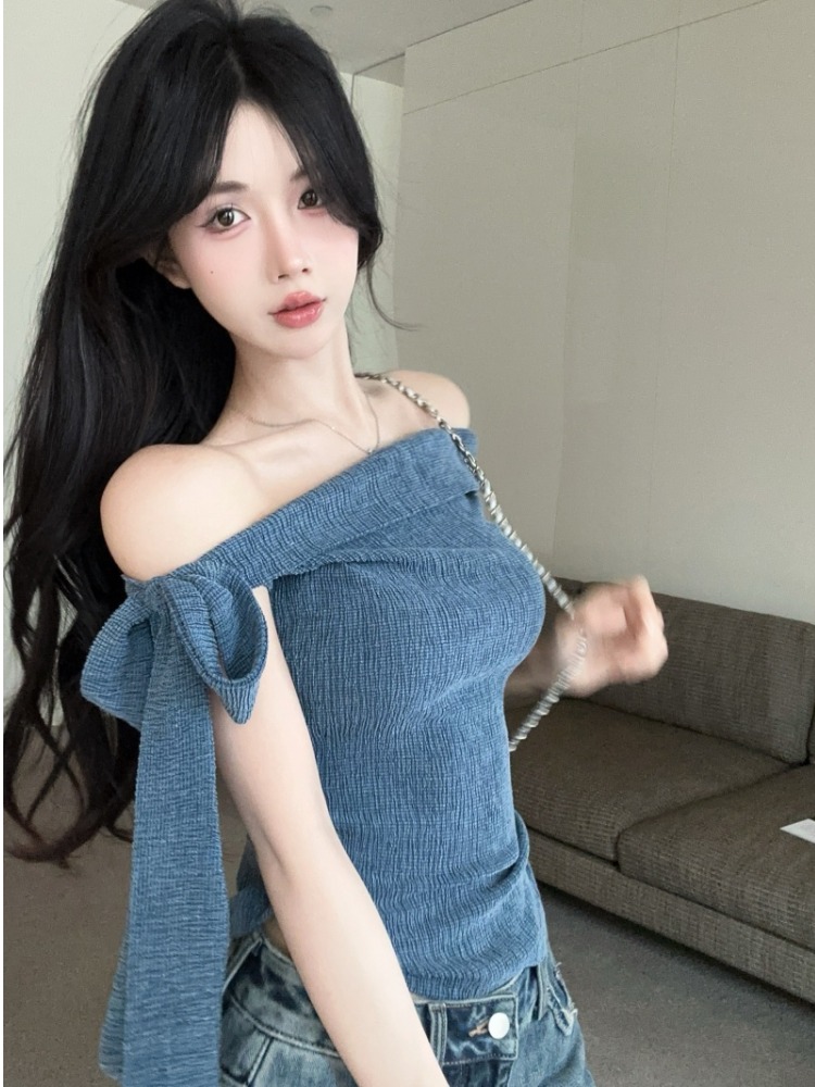 Spicy Girl One-Shoulder Tie Wa - огляд і ціна T Shirt Tight Fit