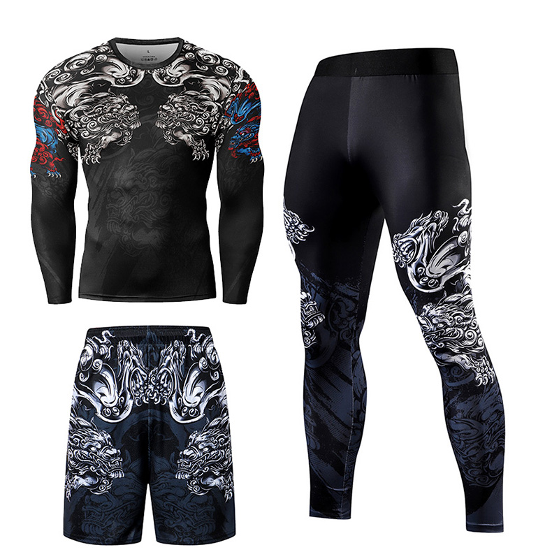 2/3PCS Men Jiu jitsu Tracksuit - огляд і ціна Compression Long Pant