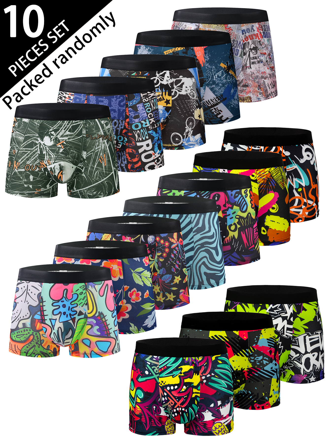 10-Pack Fashionable Men's Boxe - огляд і ціна Multi Pack Underwear