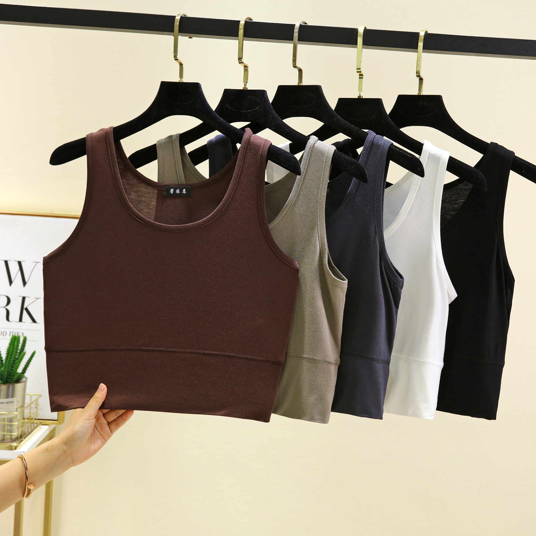 Modal O Neck cropped top Elast - огляд і ціна Sleeveless Undershirt