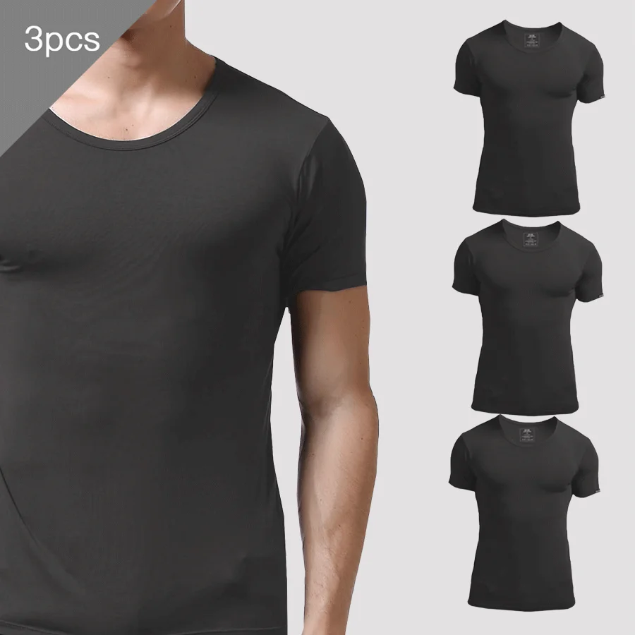 3PCS Men's Summer Short Sleeve - огляд і ціна Undershirt Crew Neck