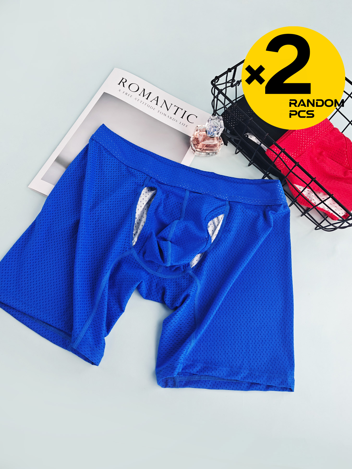 2Pcs Long Leg Men's Mesh Under - огляд і ціна Mesh Sport Boxer