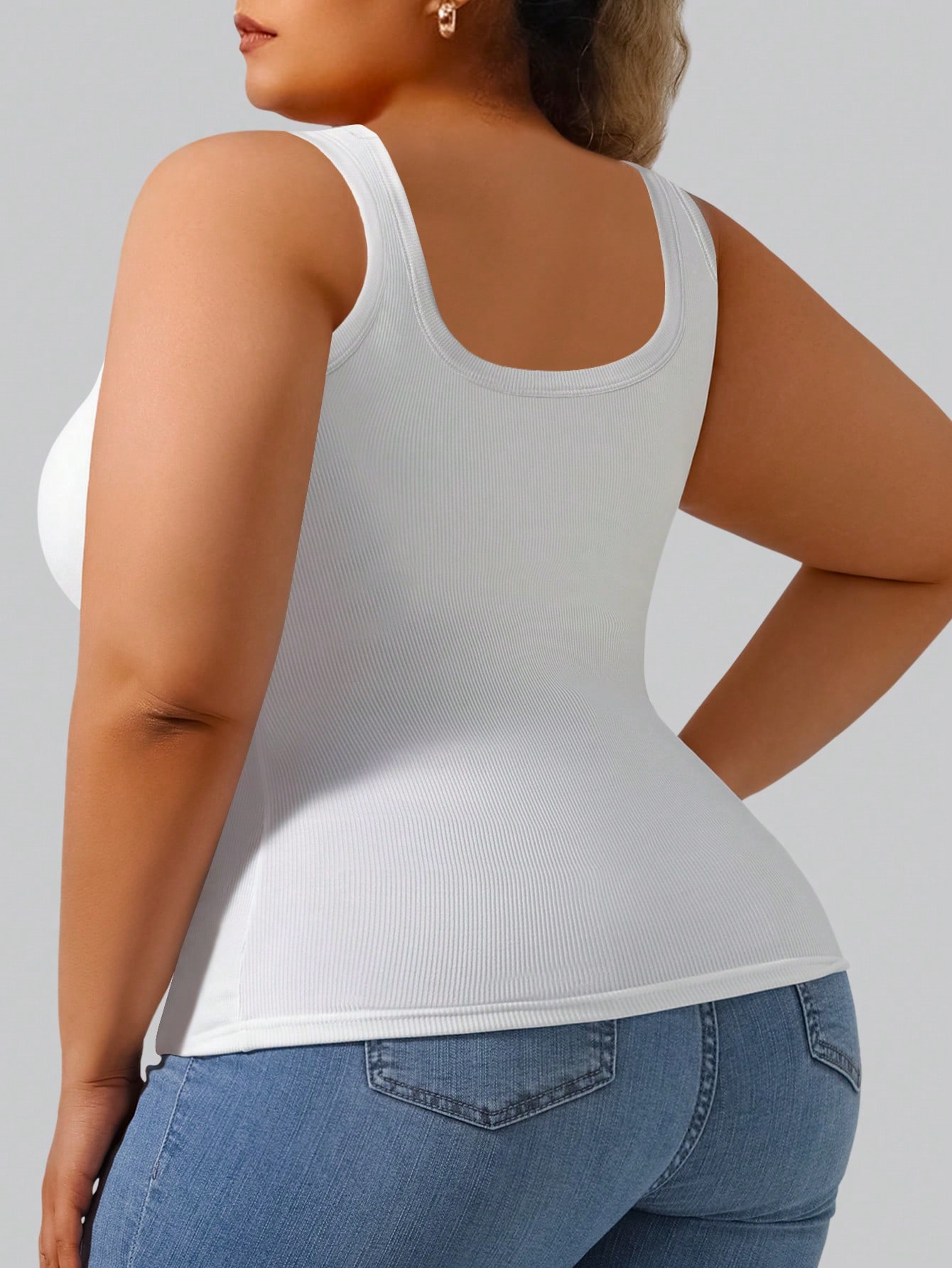 Plus Size Women's Solid Ribbed - огляд і ціна Tank Top Ribbed