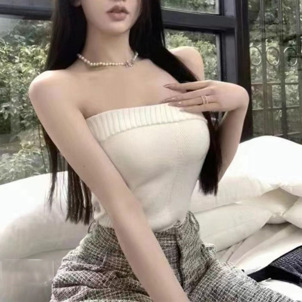 Strapless Bandeau Tube Top Cas - огляд і ціна Tank Top Ribbed