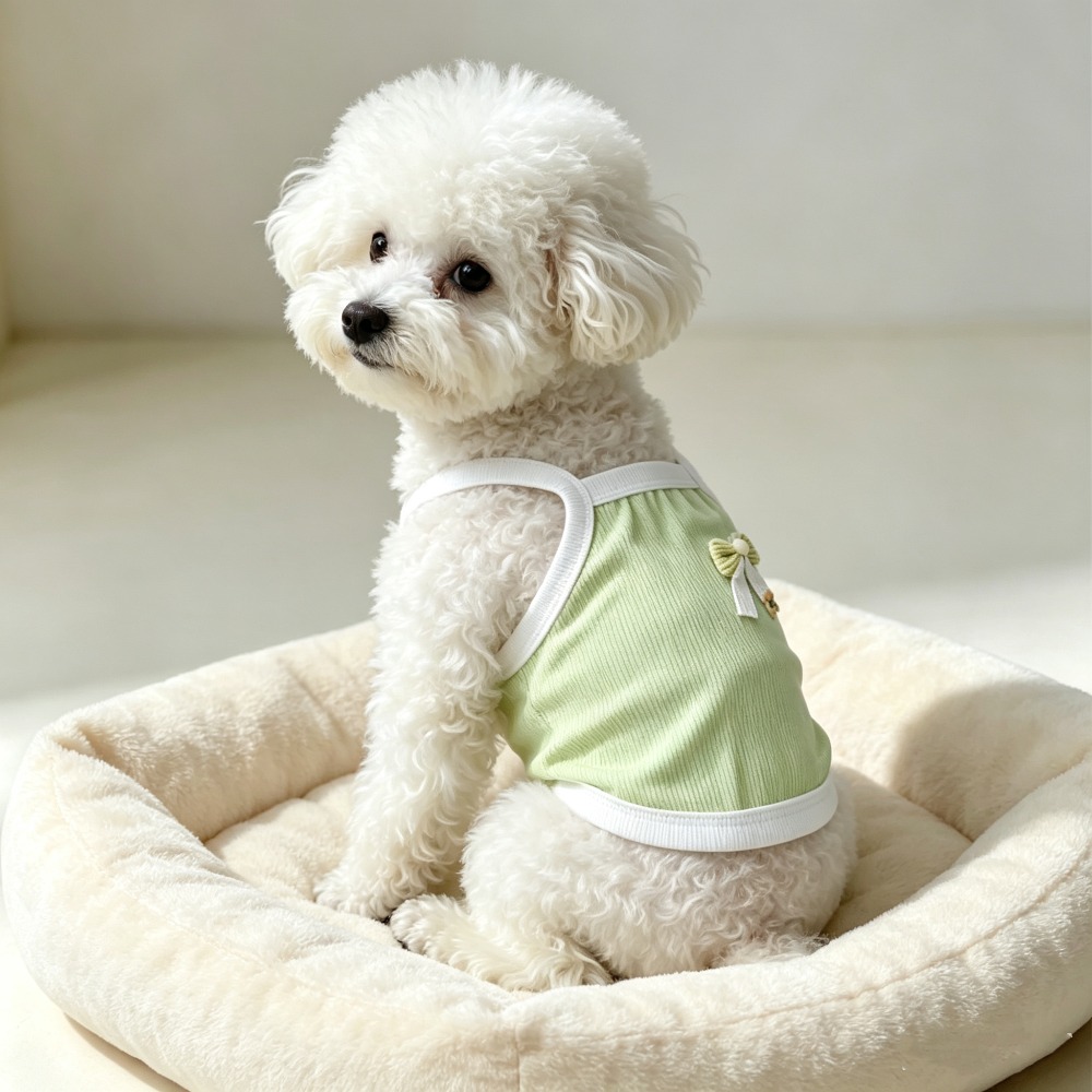 1pc Light Green Ribbed Pet Cam - огляд і ціна Tank Top Ribbed