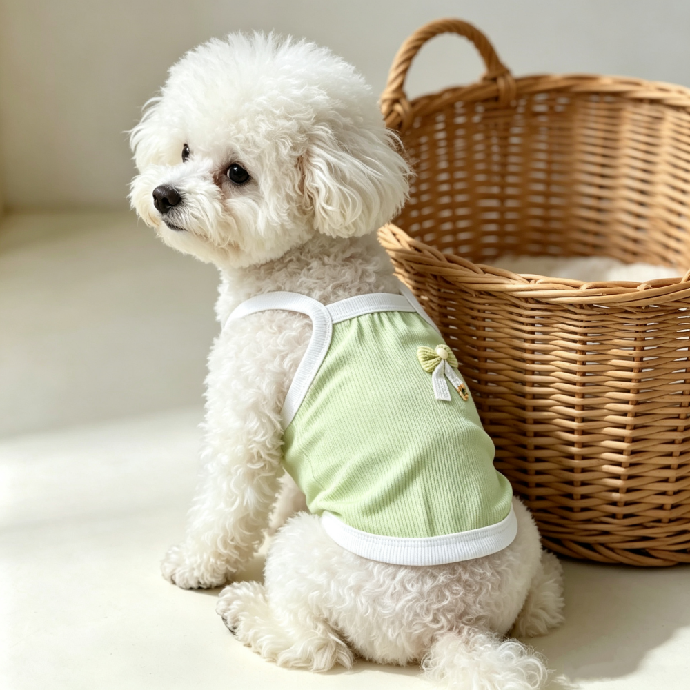 1pc Light Green Ribbed Pet Cam - огляд і ціна Tank Top Ribbed