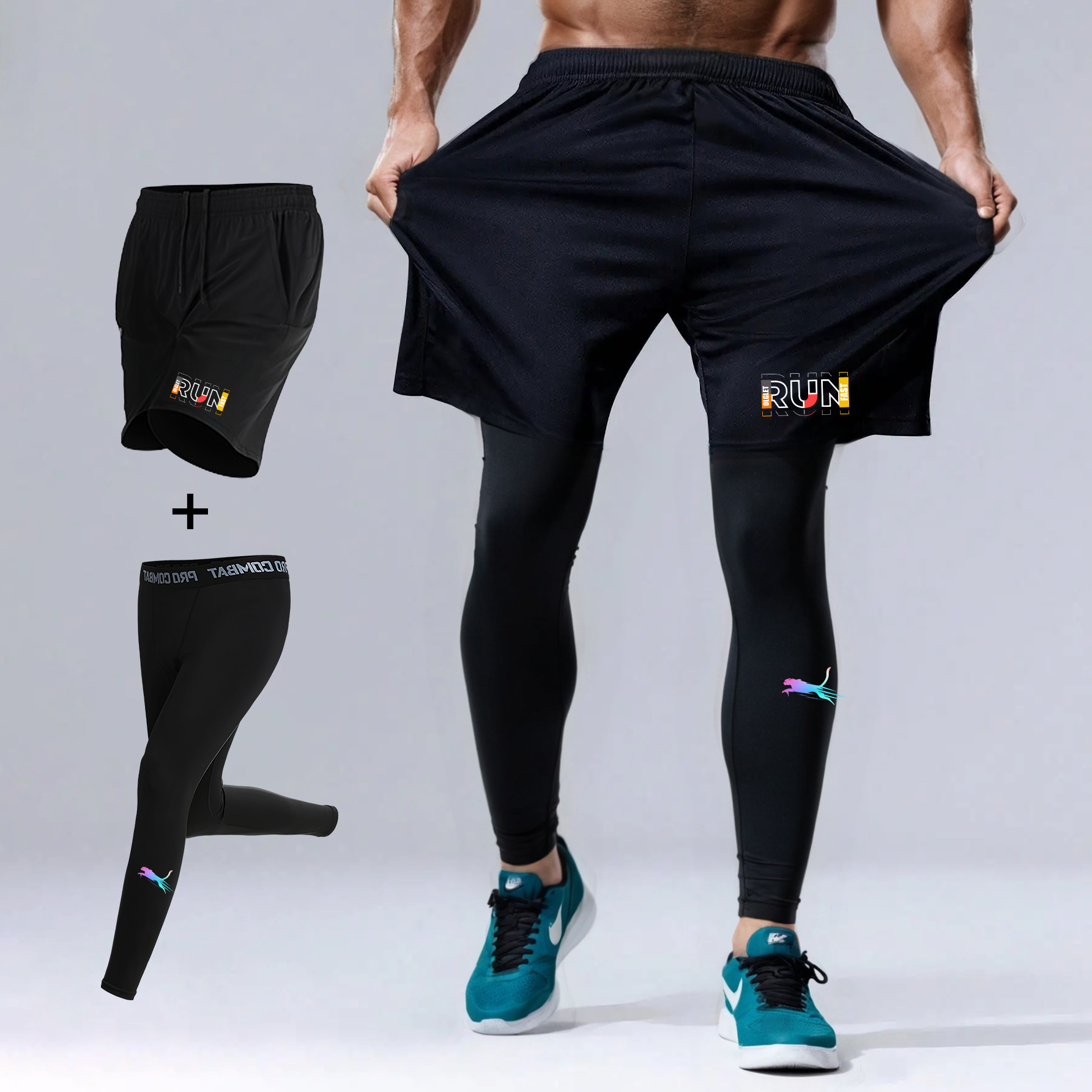 Men's Running Jogging 2 Piece  - огляд і ціна Compression Shorts Athletes