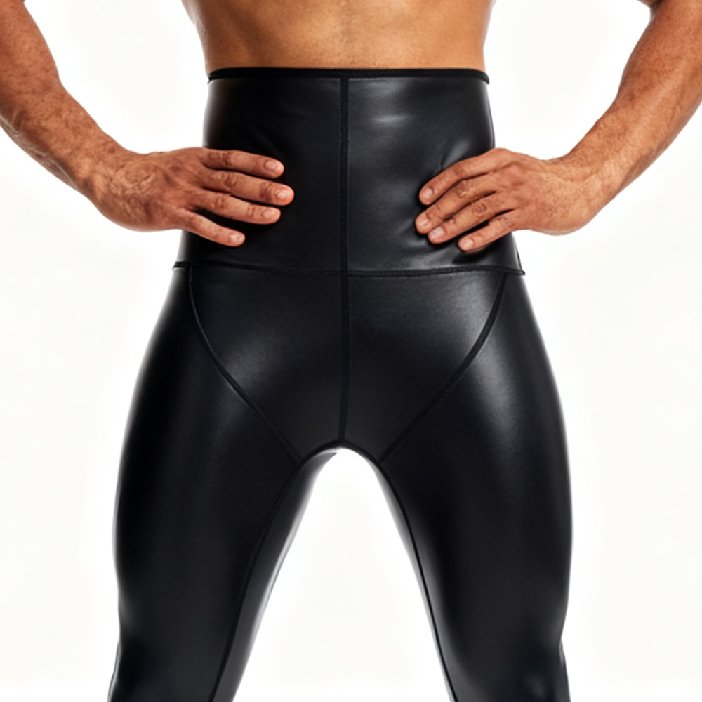Sexy Men PU Leather Long Pants - огляд і ціна Compression Long Pant