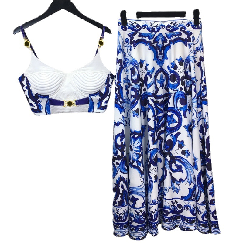 Summer Bohemain Blue And White - огляд і ціна Suspender Tank Top