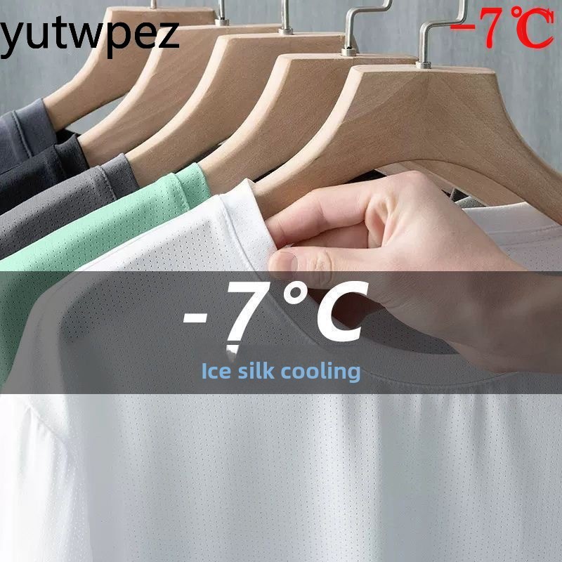 Summer Ice Silk Men T Shirt Sh - огляд і ціна T Shirt Tight Fit