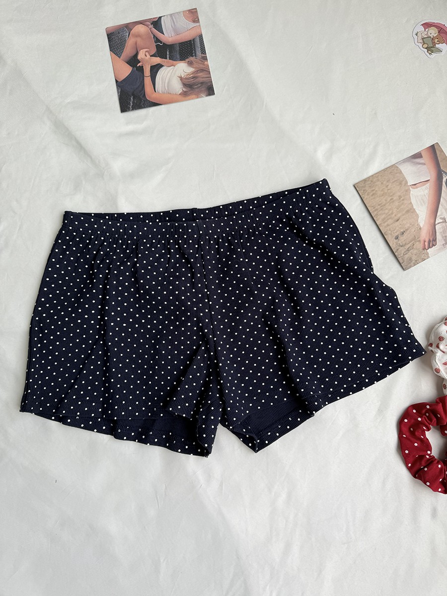 Navy Dot Ribbed Shorts Sets Wo - огляд і ціна Tank Top Ribbed