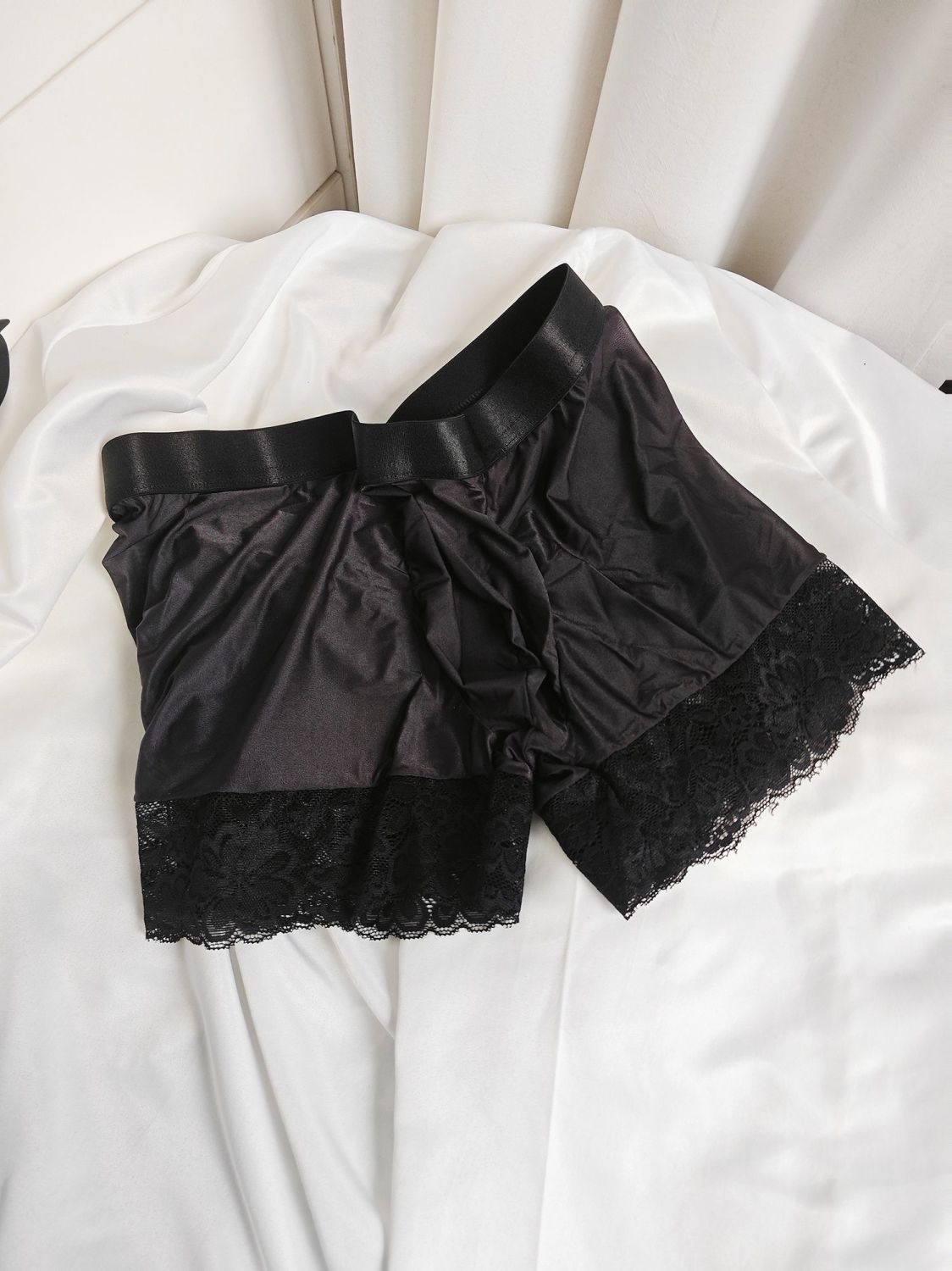 Sexy Man's Glossy Lace Hem Sho - огляд і ціна Pouch Boxer Pouch