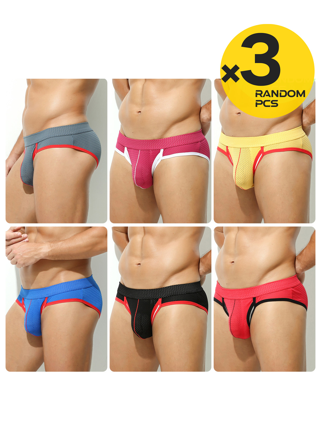 3Pcs Men Mesh Boxer Briefs Con - огляд і ціна Mesh Sport Boxer