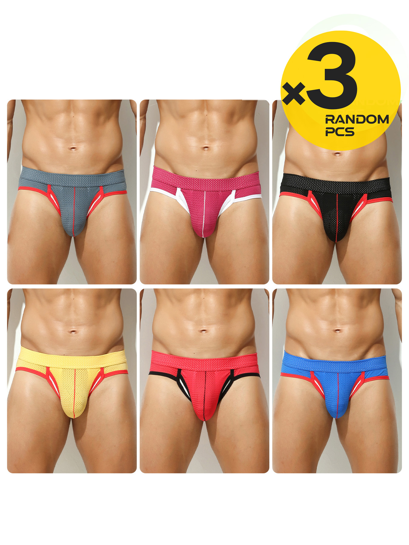 3Pcs Men Mesh Boxer Briefs Con - огляд і ціна Mesh Sport Boxer