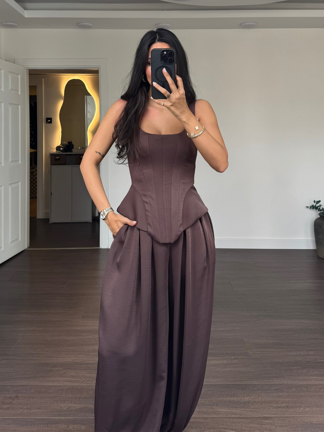 Laru Women Satin 2 Piece Outfi - огляд і ціна Suspender Tank Top