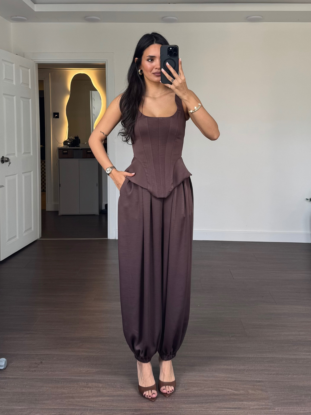 Laru Women Satin 2 Piece Outfi - огляд і ціна Suspender Tank Top