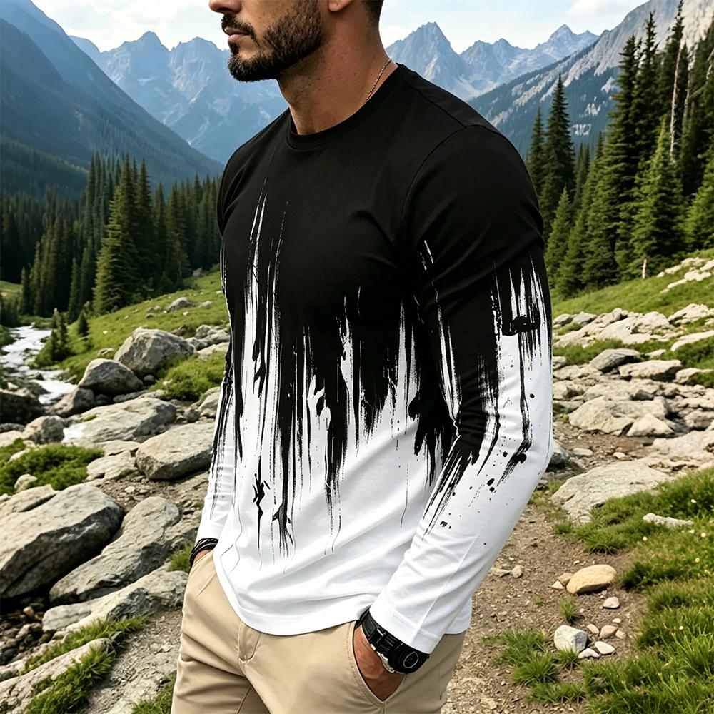 Men's Gradient Ink Splash Long - огляд і ціна Base Layer Top