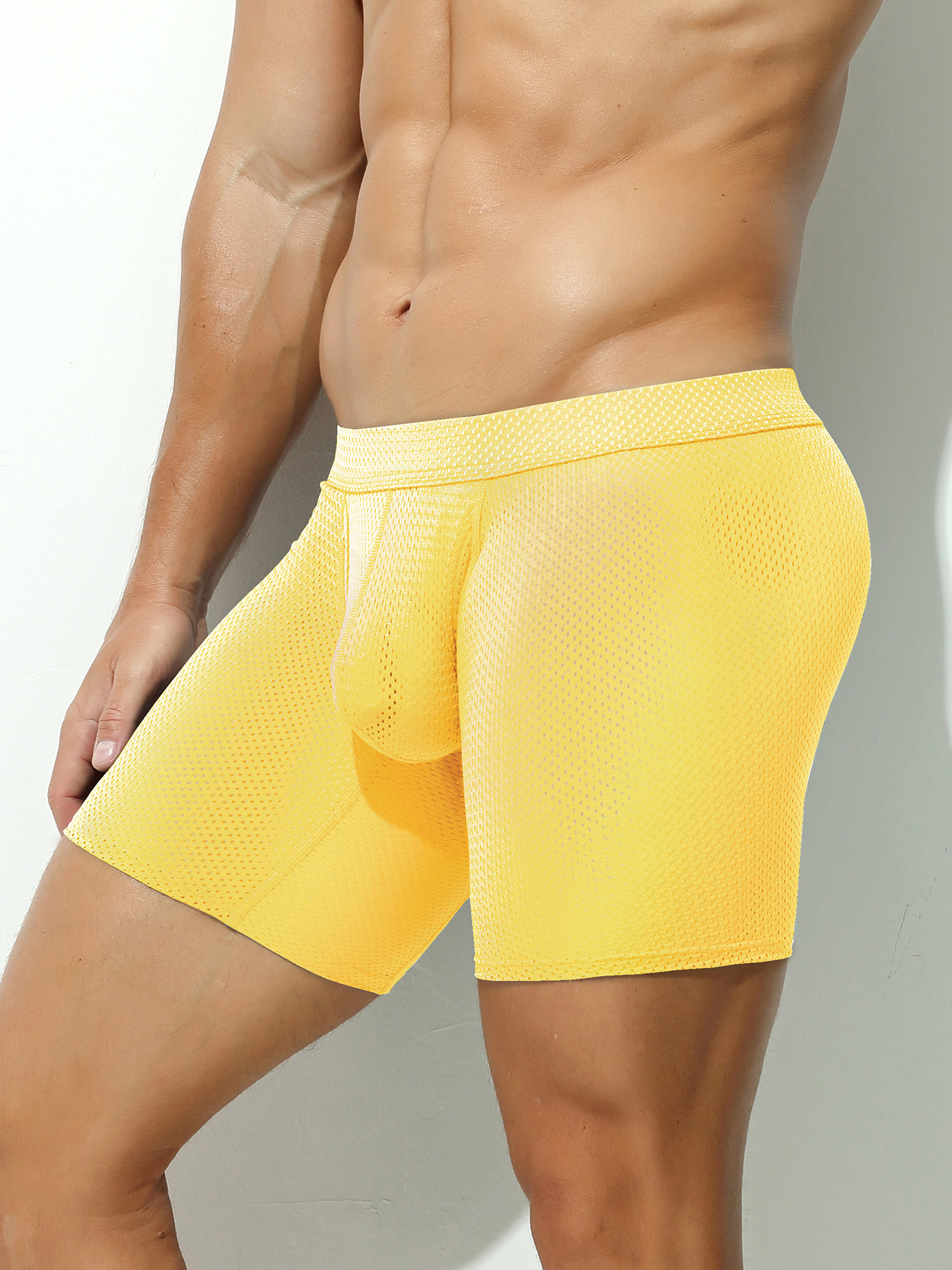 1pcs Men's Long Boxer Underwea - огляд і ціна Mesh Sport Boxer